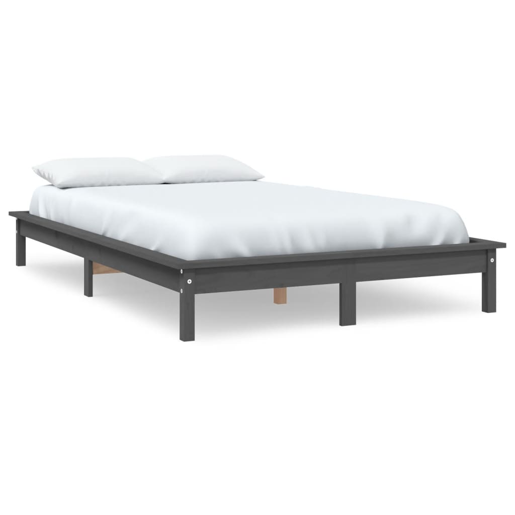 Bedframe massief grenenhout grijs 120x200 cm is nu te koop bij PeponiXL, paradijselijk wonen!
