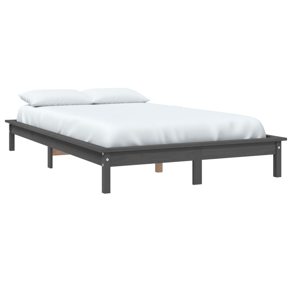 Bedframe massief grenenhout grijs 120x200 cm is nu te koop bij PeponiXL, paradijselijk wonen!