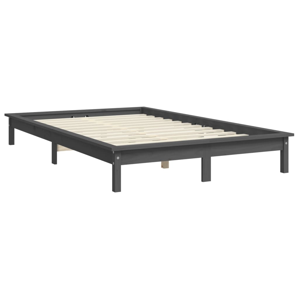 Bedframe massief grenenhout grijs 120x200 cm is nu te koop bij PeponiXL, paradijselijk wonen!