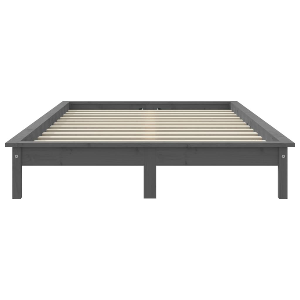 Bedframe massief grenenhout grijs 120x200 cm is nu te koop bij PeponiXL, paradijselijk wonen!