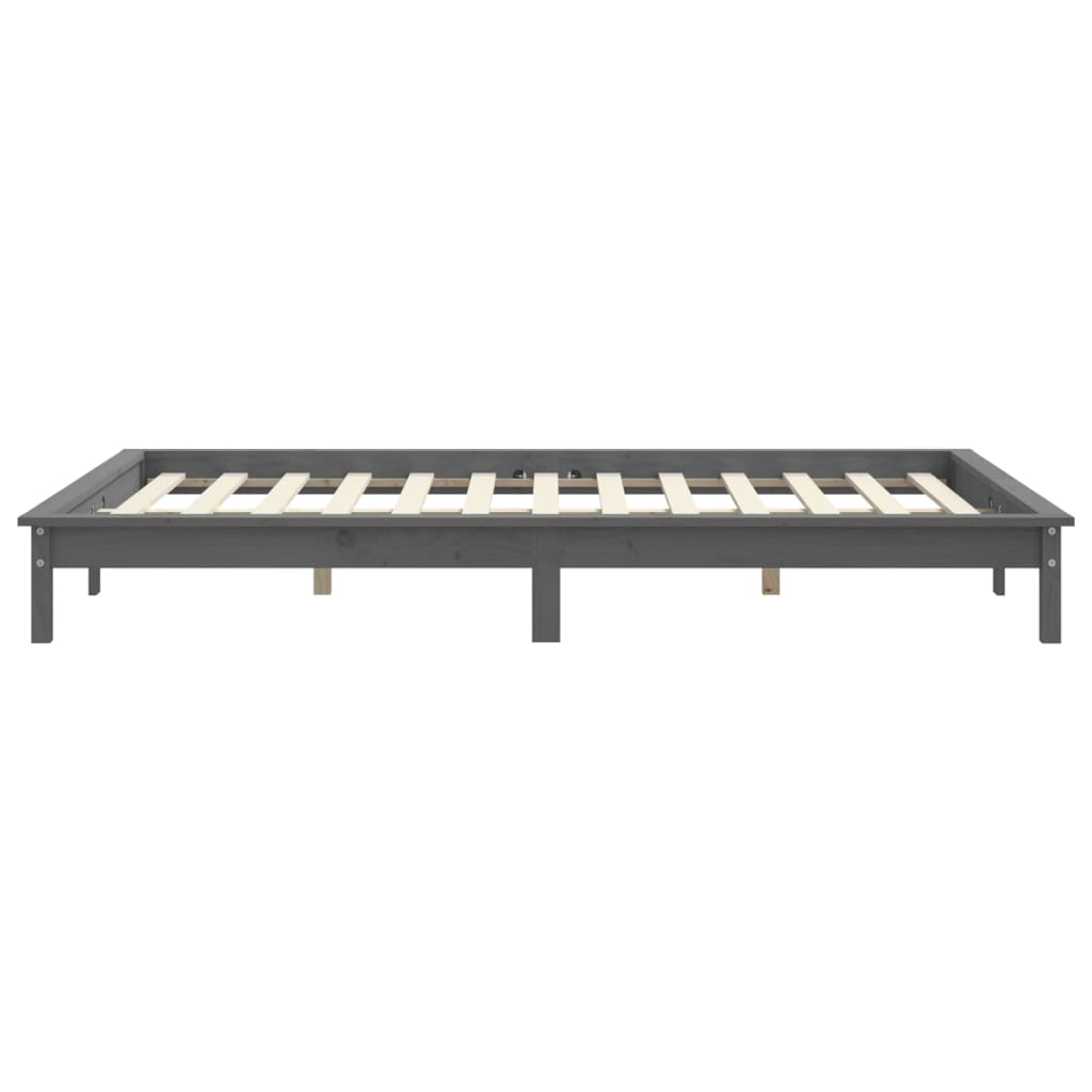 Bedframe massief grenenhout grijs 120x200 cm is nu te koop bij PeponiXL, paradijselijk wonen!