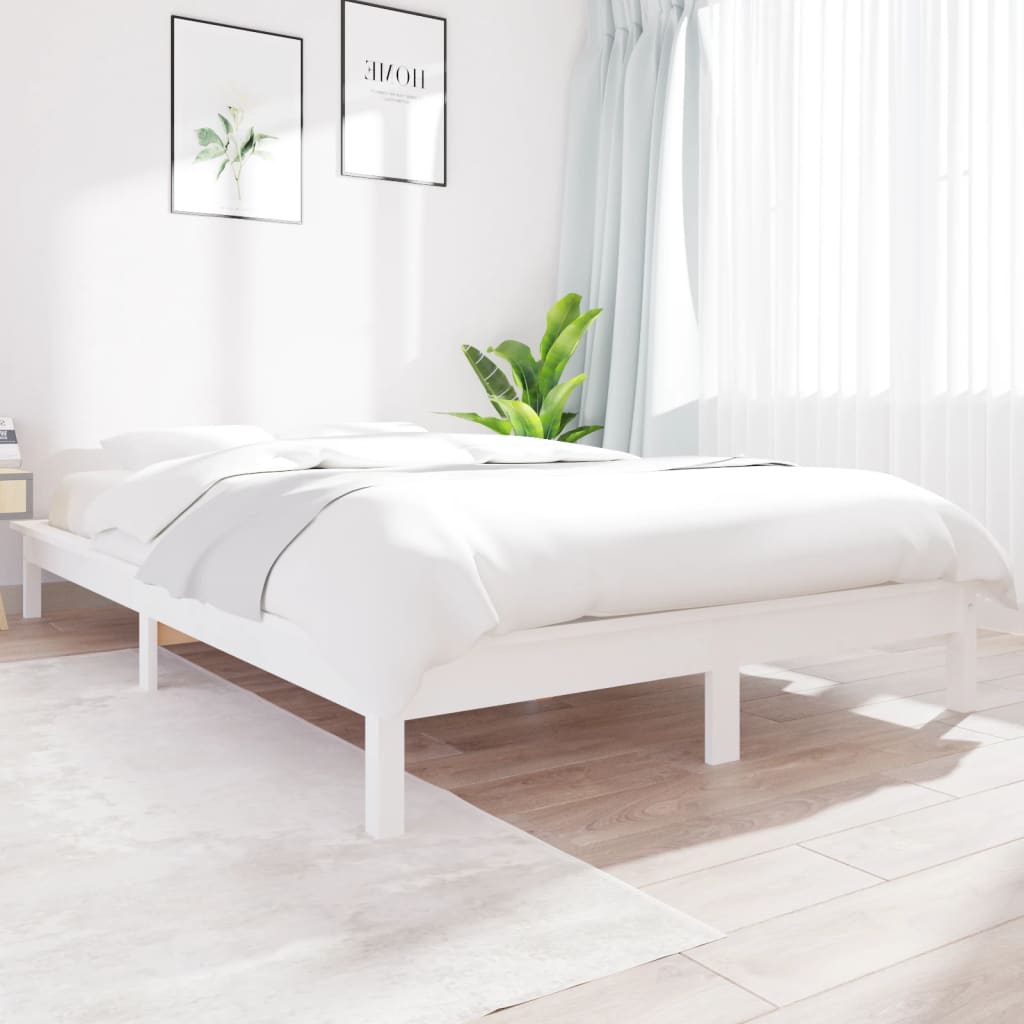 Bedframe massief grenenhout wit 140x200 cm is nu te koop bij PeponiXL, paradijselijk wonen!