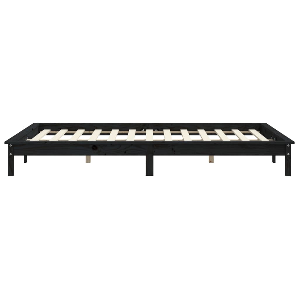 Bedframe massief grenenhout zwart 150x200 cm is nu te koop bij PeponiXL, paradijselijk wonen!