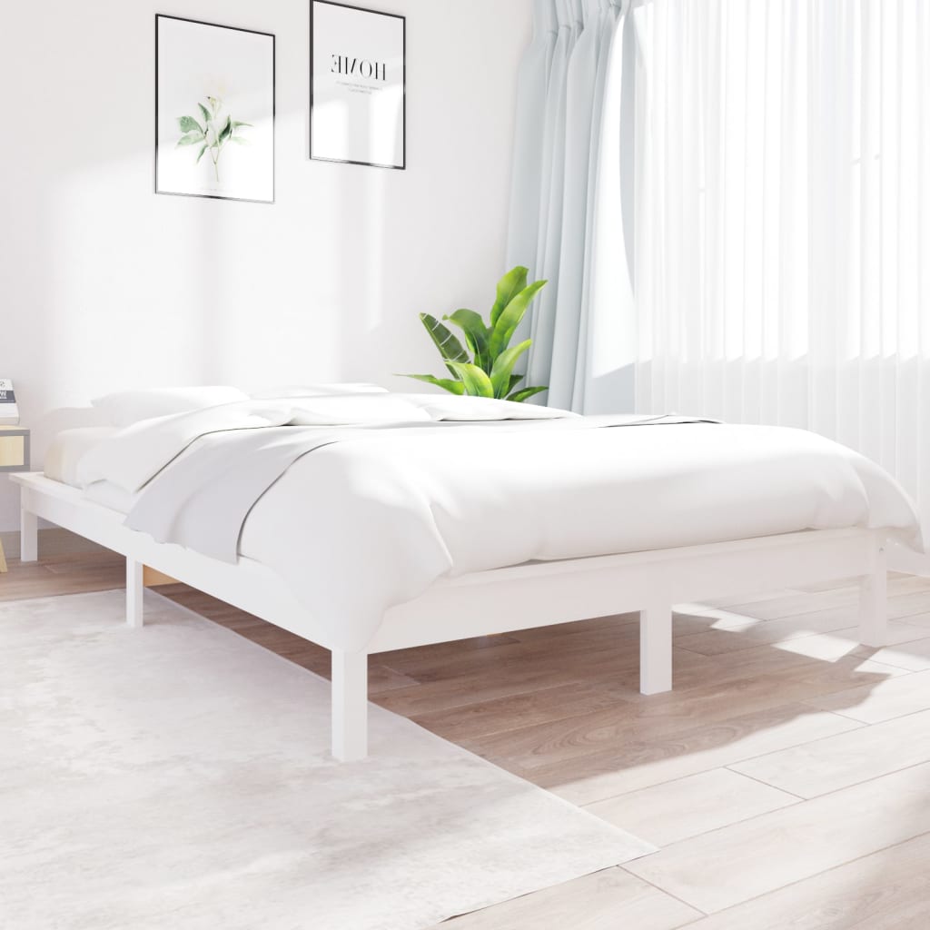 Bedframe massief grenenhout wit 160x200 cm is nu te koop bij PeponiXL, paradijselijk wonen!