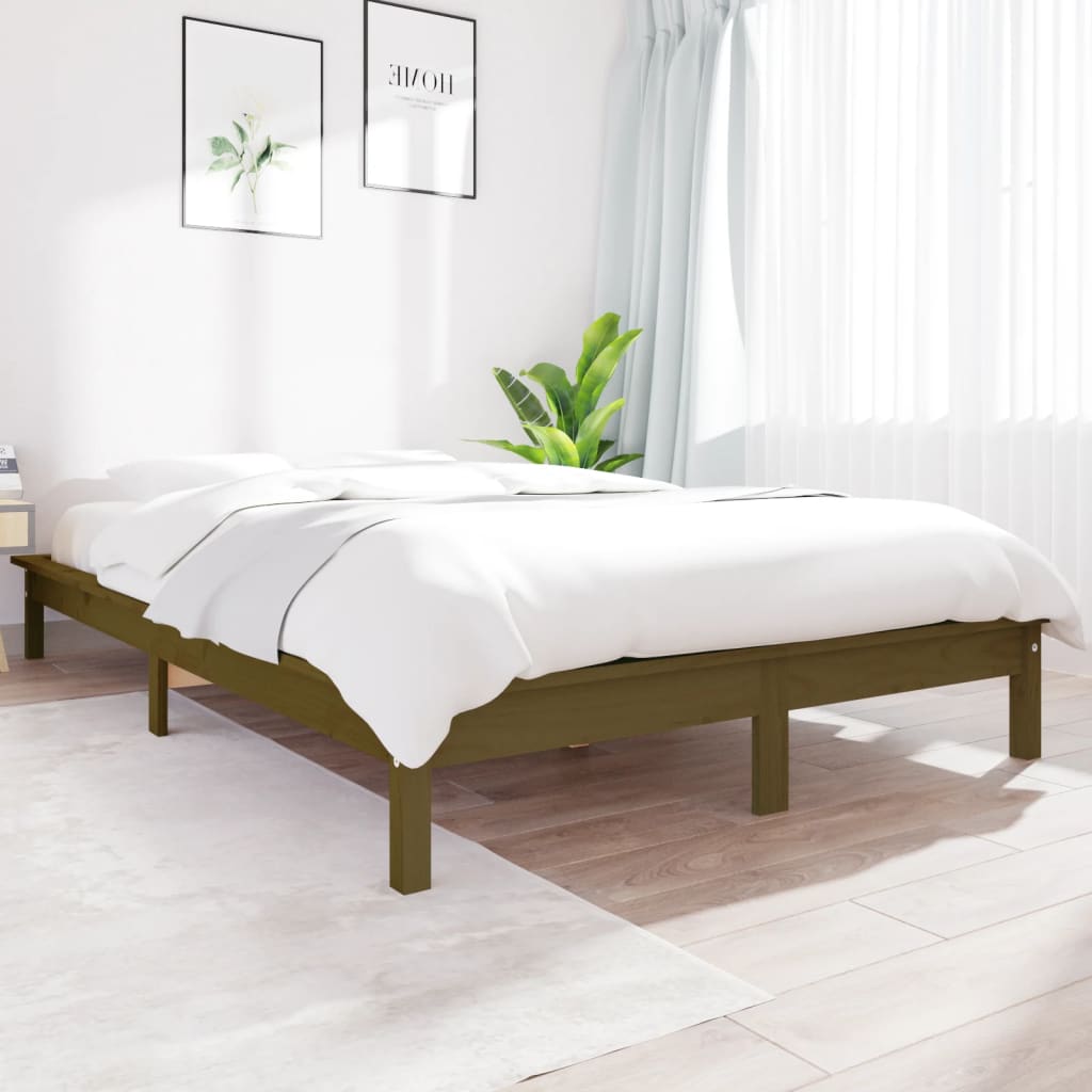 Bedframe massief grenenhout honingbruin 160x200 cm is nu te koop bij PeponiXL, paradijselijk wonen!