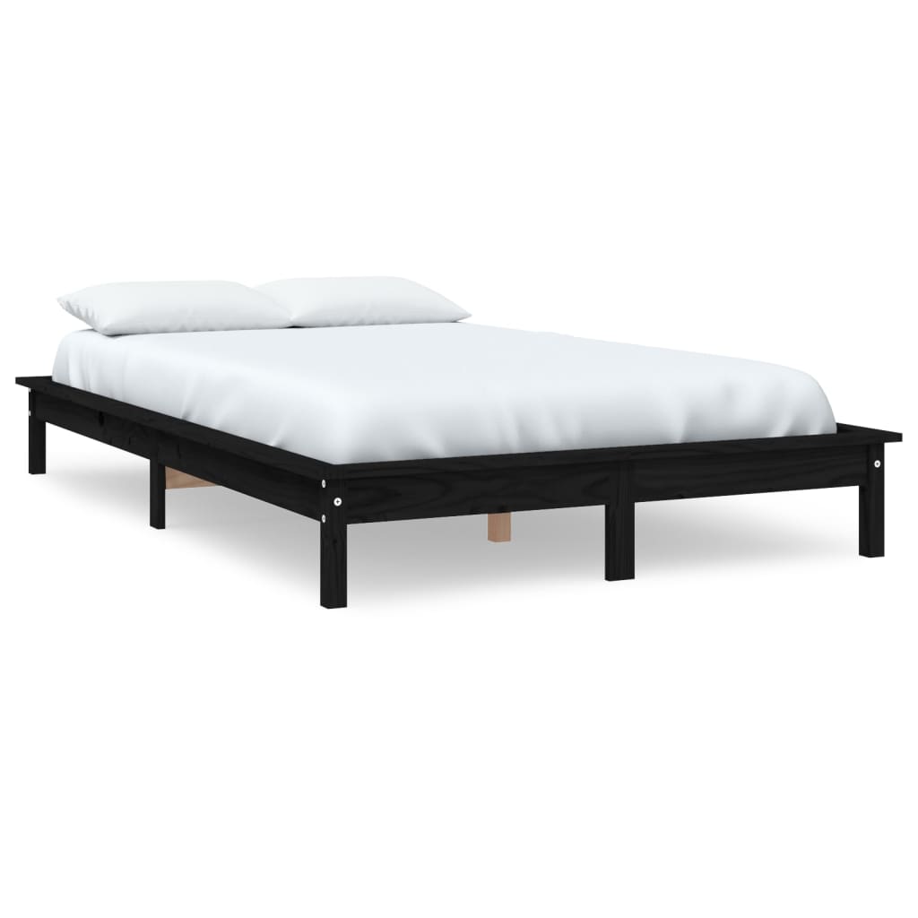 Bedframe massief grenenhout zwart 160x200 cm is nu te koop bij PeponiXL, paradijselijk wonen!