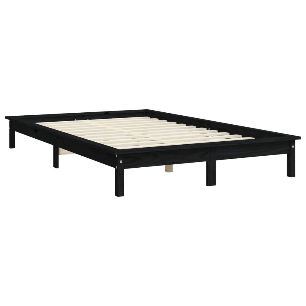 Bedframe massief grenenhout zwart 160x200 cm is nu te koop bij PeponiXL, paradijselijk wonen!