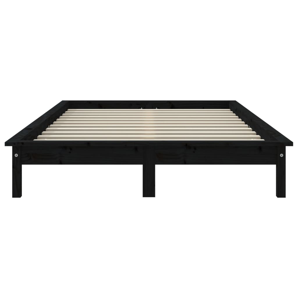 Bedframe massief grenenhout zwart 160x200 cm is nu te koop bij PeponiXL, paradijselijk wonen!