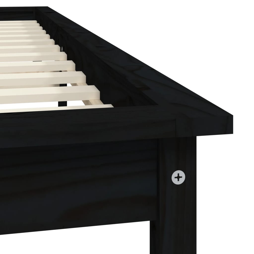Bedframe massief grenenhout zwart 160x200 cm is nu te koop bij PeponiXL, paradijselijk wonen!