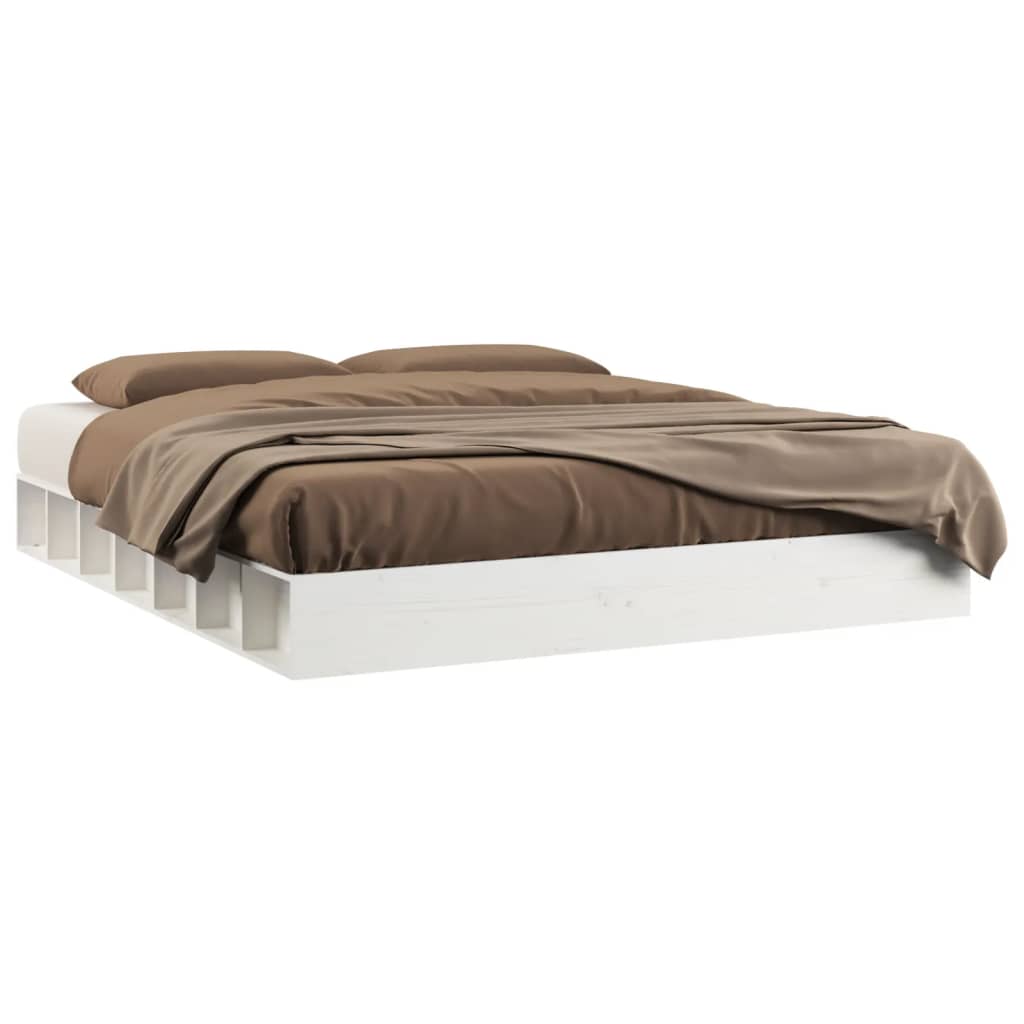 Bedframe massief hout wit 160x200 cm is nu te koop bij PeponiXL, paradijselijk wonen!