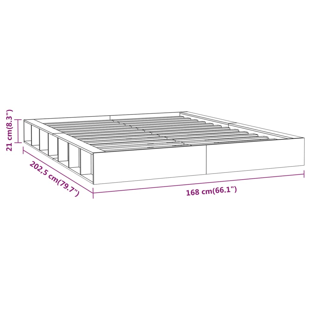 Bedframe massief hout wit 150x200 cm is nu te koop bij PeponiXL, paradijselijk wonen!