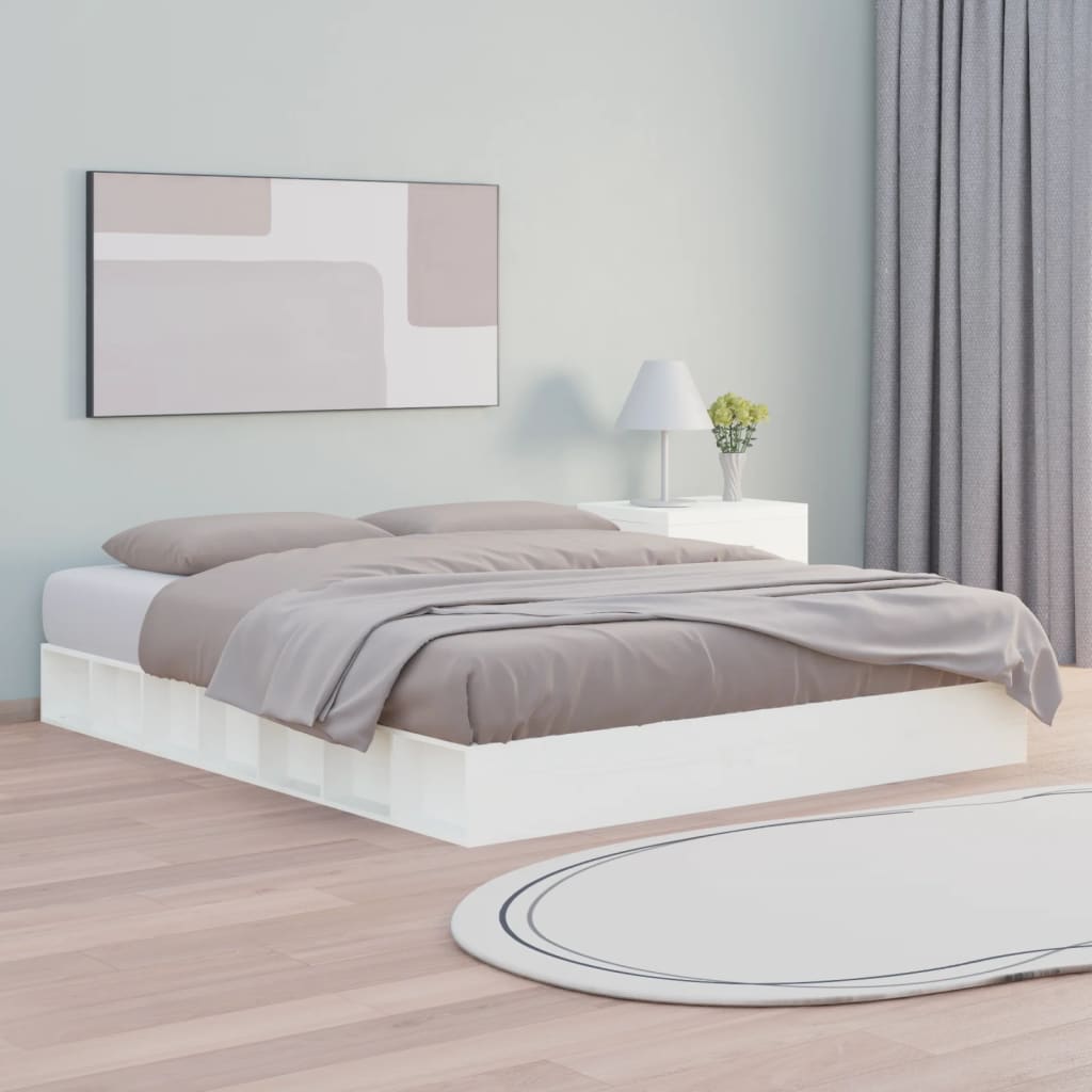 Bedframe massief hout wit 150x200 cm is nu te koop bij PeponiXL, paradijselijk wonen!