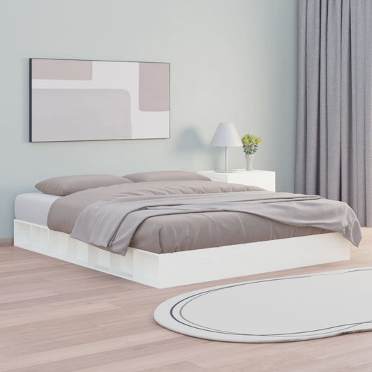 Bedframe massief hout wit 140x200 cm is nu te koop bij PeponiXL, paradijselijk wonen!
