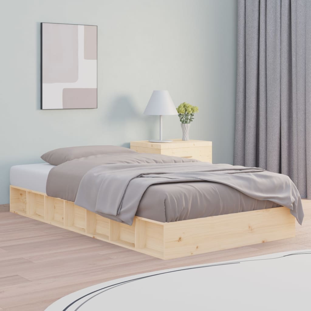 Bedframe massief hout 90x200 cm is nu te koop bij PeponiXL, paradijselijk wonen!