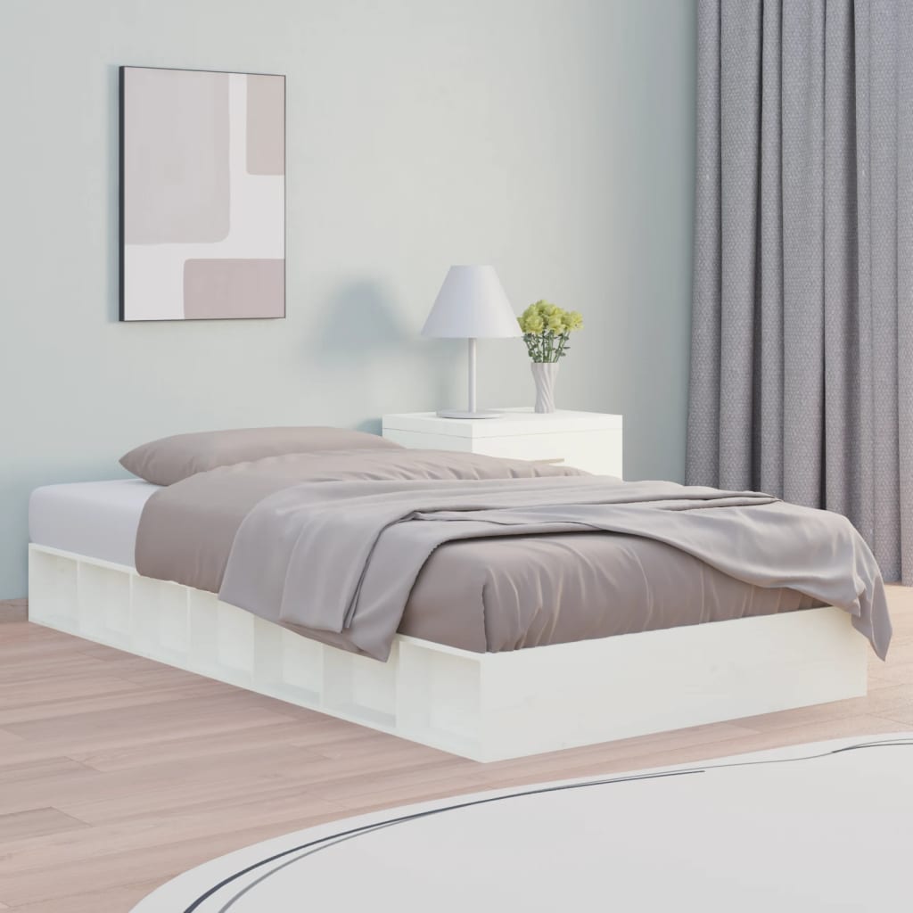 Bedframe massief hout wit 75x190 cm is nu te koop bij PeponiXL, paradijselijk wonen!