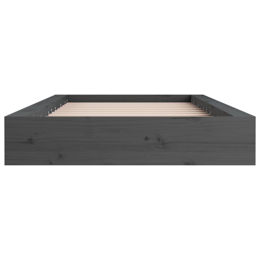 Bedframe massief hout grijs 75x190 cm is nu te koop bij PeponiXL, paradijselijk wonen!