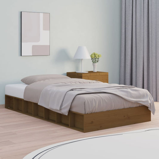 Bedframe massief hout honingbruin 75x190 cm is nu te koop bij PeponiXL, paradijselijk wonen!