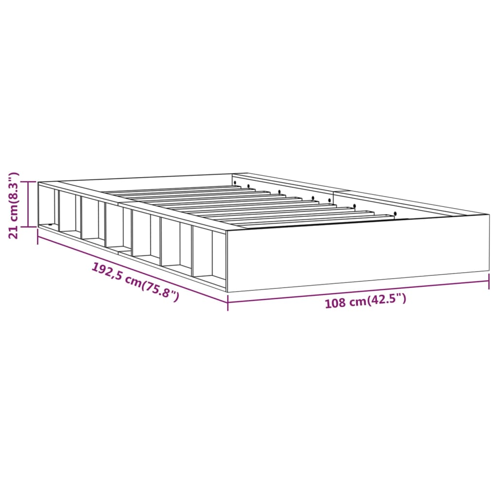 Bedframe massief hout wit 90x190 cm is nu te koop bij PeponiXL, paradijselijk wonen!
