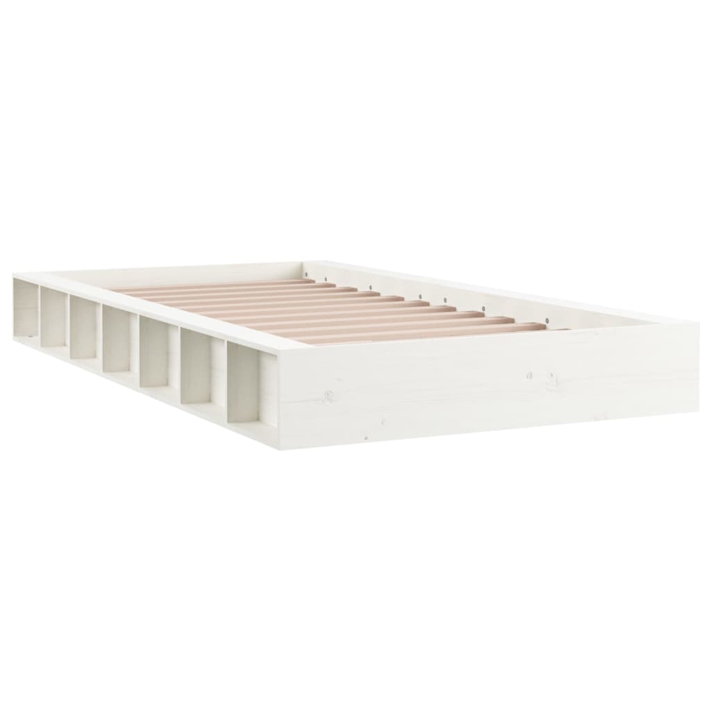 Bedframe massief hout wit 140x190 cm is nu te koop bij PeponiXL, paradijselijk wonen!
