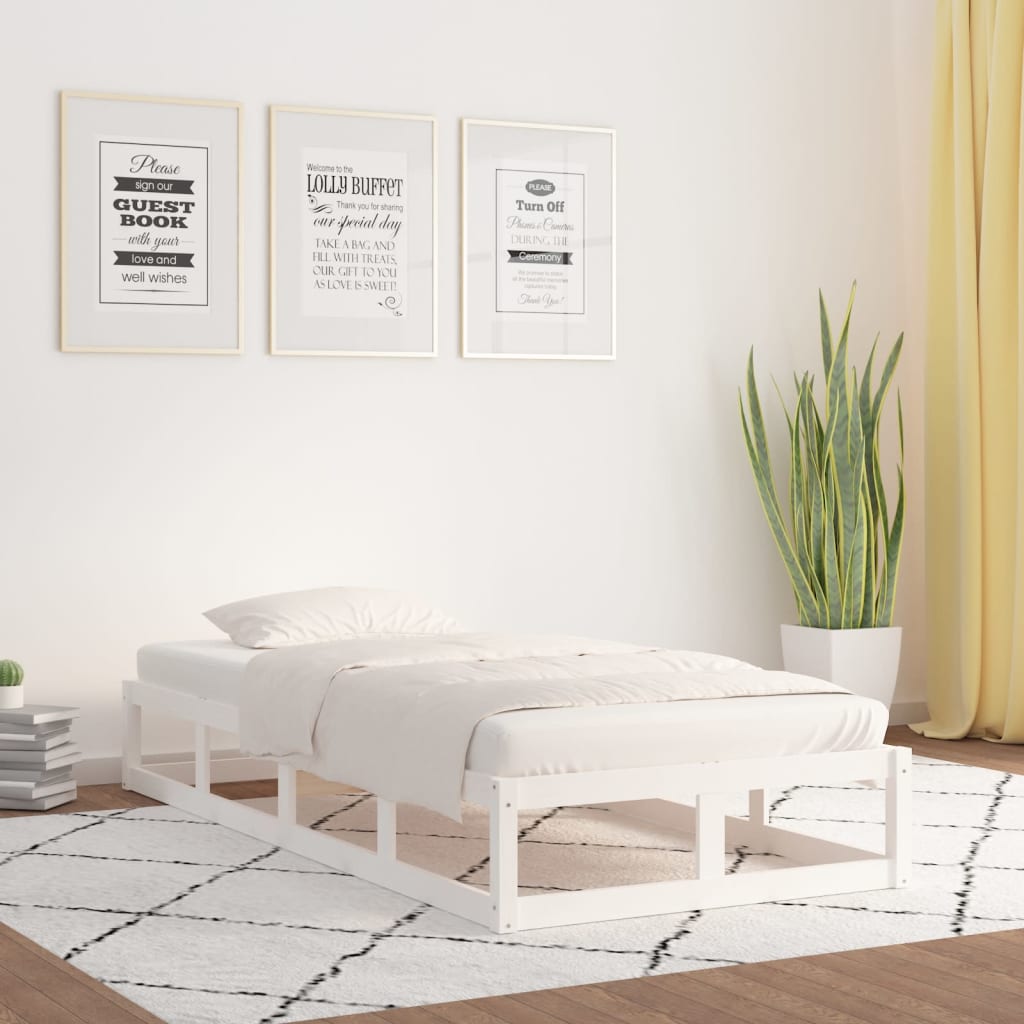 Bedframe massief hout wit 90x200 cm is nu te koop bij PeponiXL, paradijselijk wonen!