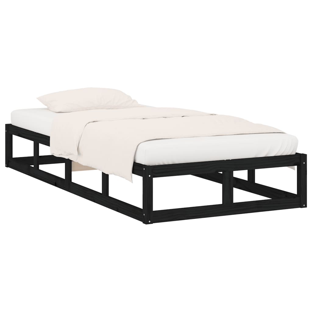 Bedframe massief hout zwart 90x200 cm is nu te koop bij PeponiXL, paradijselijk wonen!