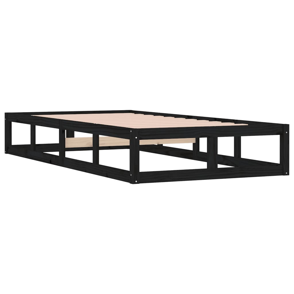 Bedframe massief hout zwart 90x200 cm is nu te koop bij PeponiXL, paradijselijk wonen!
