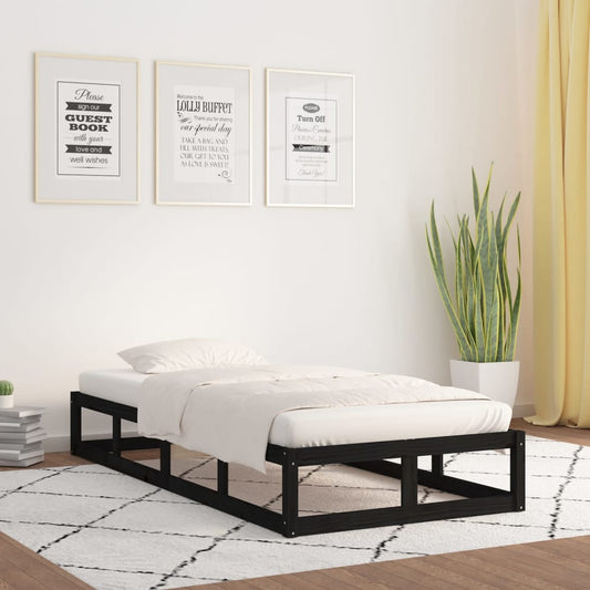 Bedframe massief hout zwart 90x200 cm is nu te koop bij PeponiXL, paradijselijk wonen!
