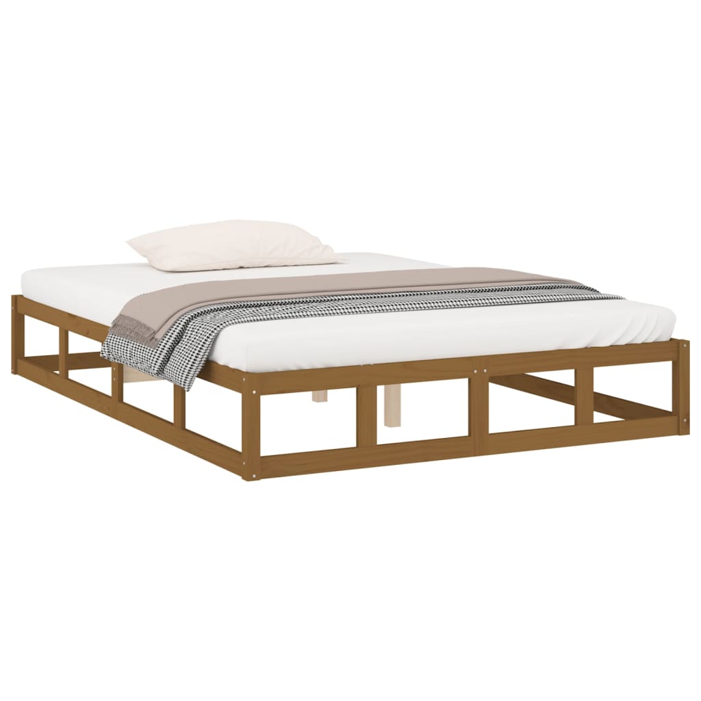 Bedframe massief hout honingbruin 120x200 cm is nu te koop bij PeponiXL, paradijselijk wonen!