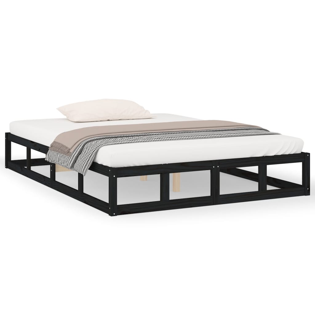 Bedframe massief hout zwart 120x200 cm is nu te koop bij PeponiXL, paradijselijk wonen!