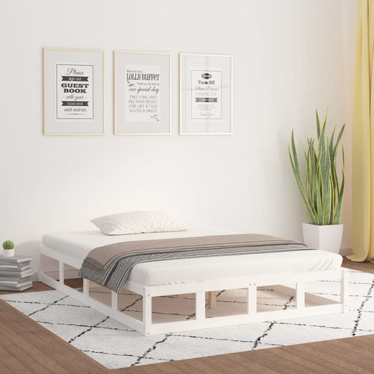 Bedframe massief hout wit 140x200 cm is nu te koop bij PeponiXL, paradijselijk wonen!