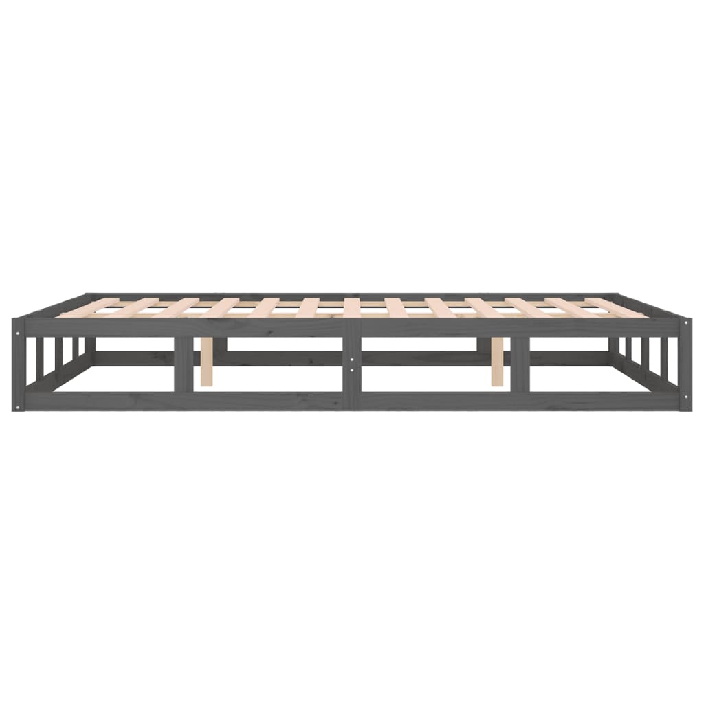 Bedframe massief hout grijs 150x200 cm is nu te koop bij PeponiXL, paradijselijk wonen!