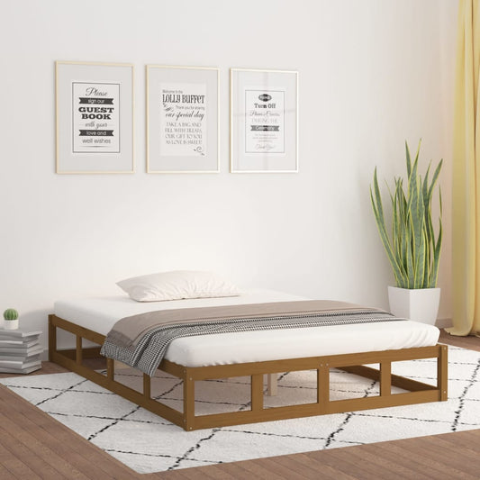 Bedframe massief hout honingbruin 150x200 cm is nu te koop bij PeponiXL, paradijselijk wonen!