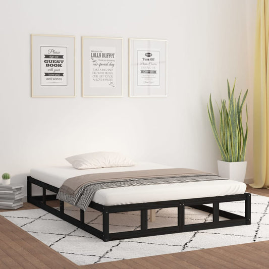 Bedframe massief hout zwart 160x200 cm is nu te koop bij PeponiXL, paradijselijk wonen!
