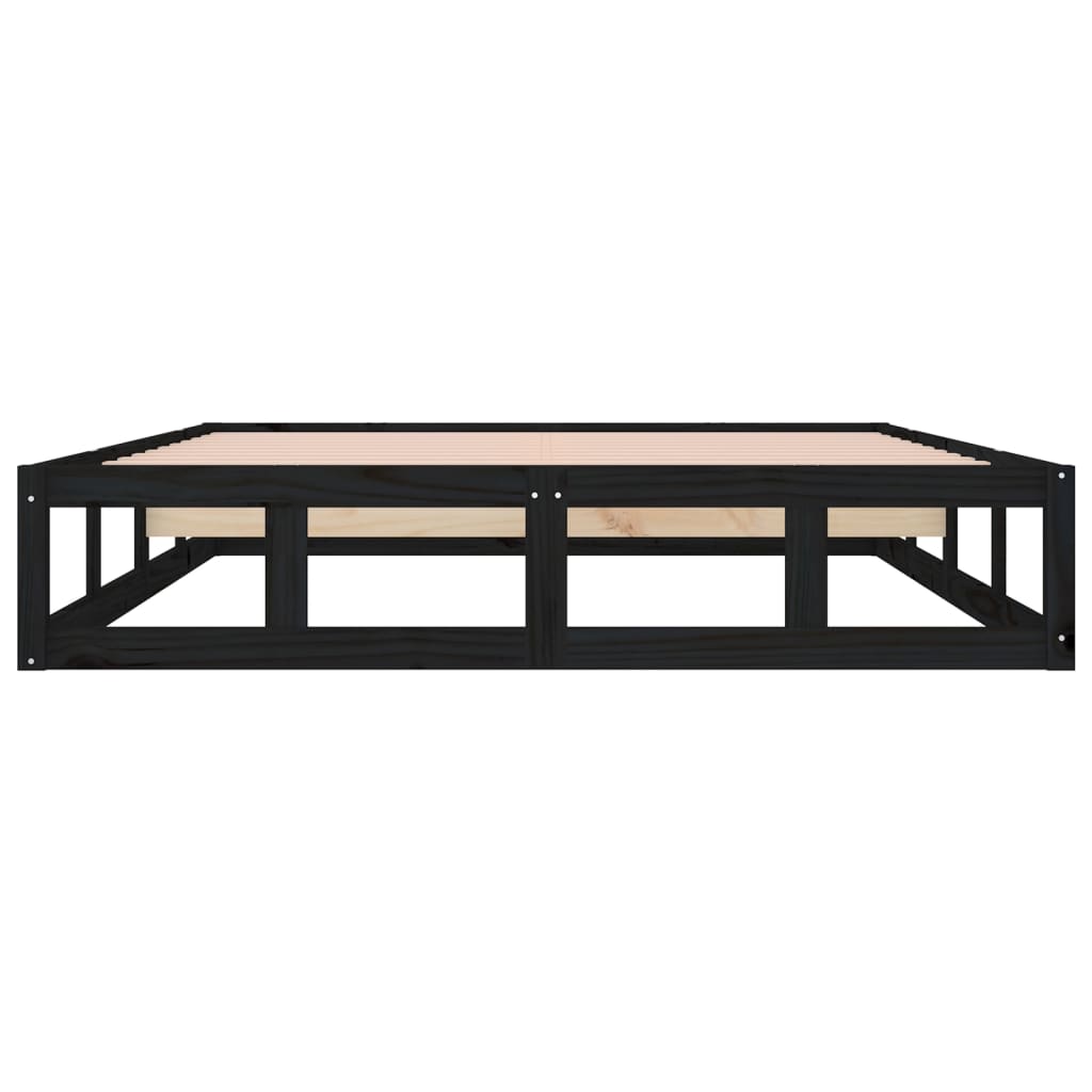 Bedframe massief hout zwart 180x200 cm is nu te koop bij PeponiXL, paradijselijk wonen!