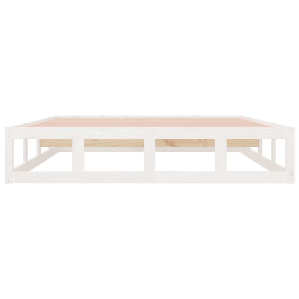 Bedframe massief hout wit 200x200 cm is nu te koop bij PeponiXL, paradijselijk wonen!