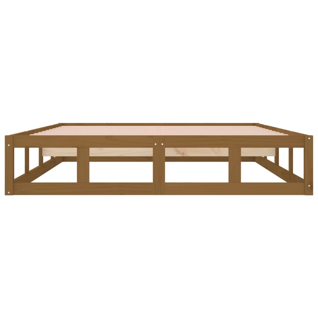Bedframe massief hout honingbruin 200x200 cm is nu te koop bij PeponiXL, paradijselijk wonen!