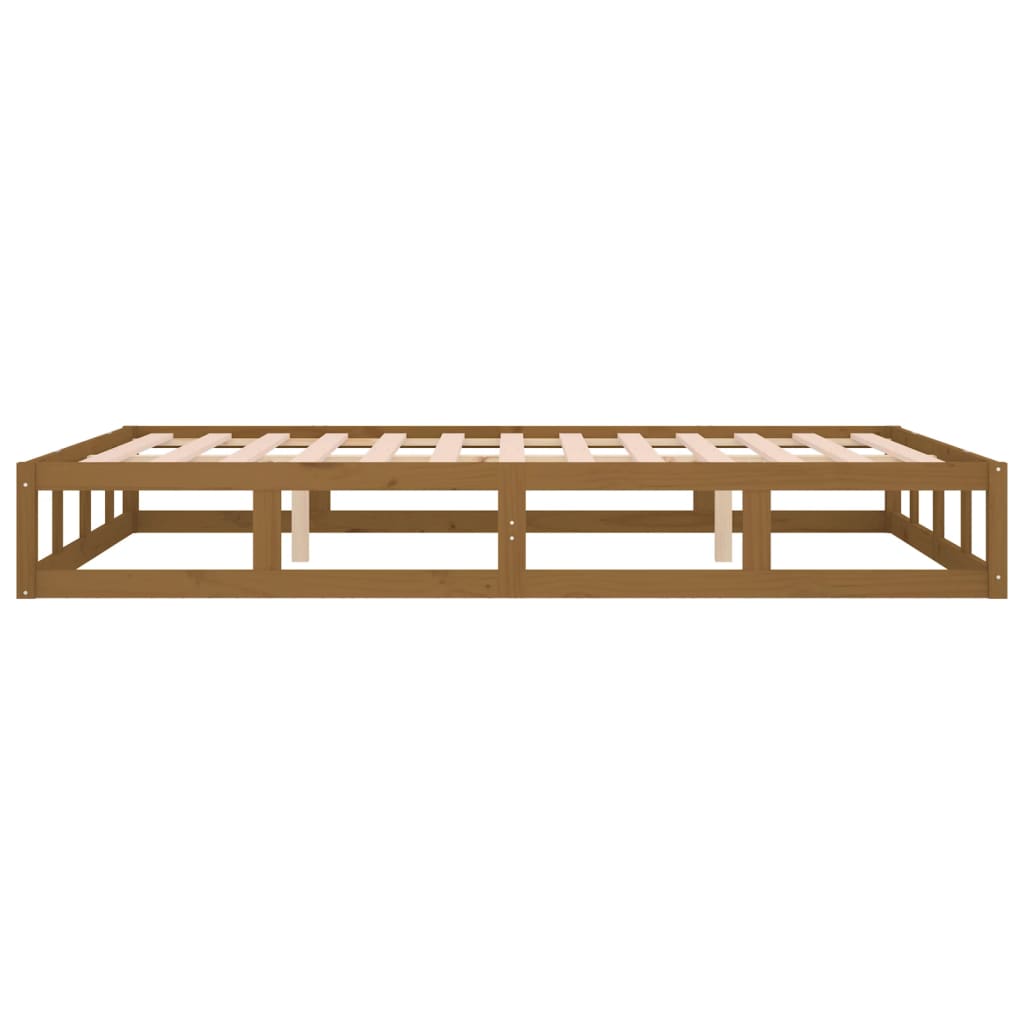 Bedframe massief hout honingbruin 200x200 cm is nu te koop bij PeponiXL, paradijselijk wonen!
