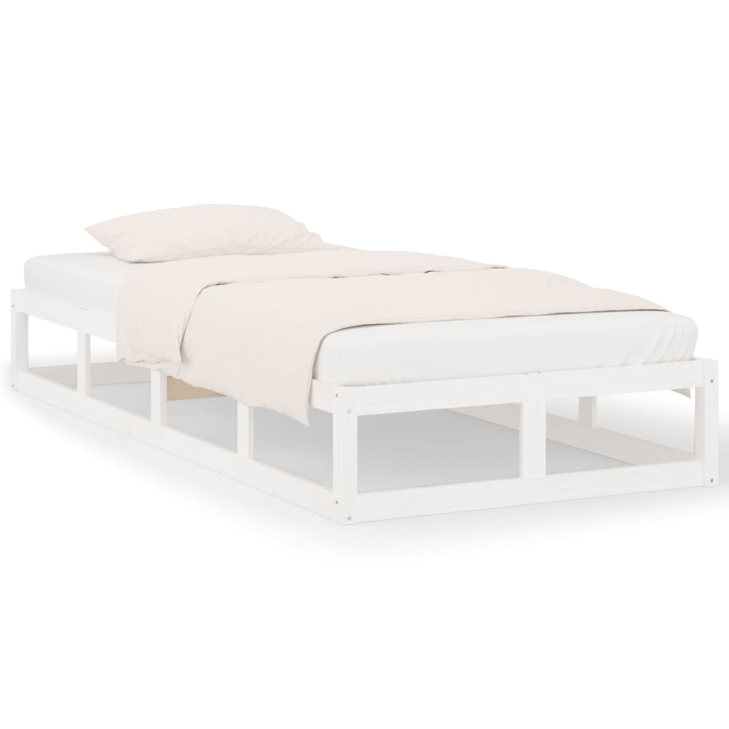Bedframe massief hout wit 75x190 cm is nu te koop bij PeponiXL, paradijselijk wonen!