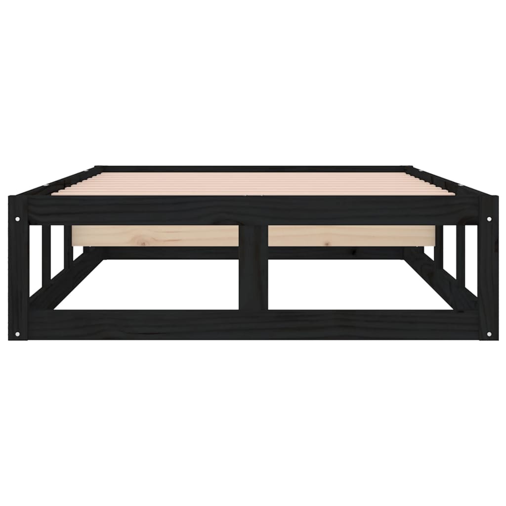 Bedframe massief hout zwart 75x190 cm is nu te koop bij PeponiXL, paradijselijk wonen!