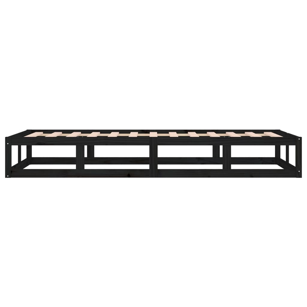 Bedframe massief hout zwart 75x190 cm is nu te koop bij PeponiXL, paradijselijk wonen!
