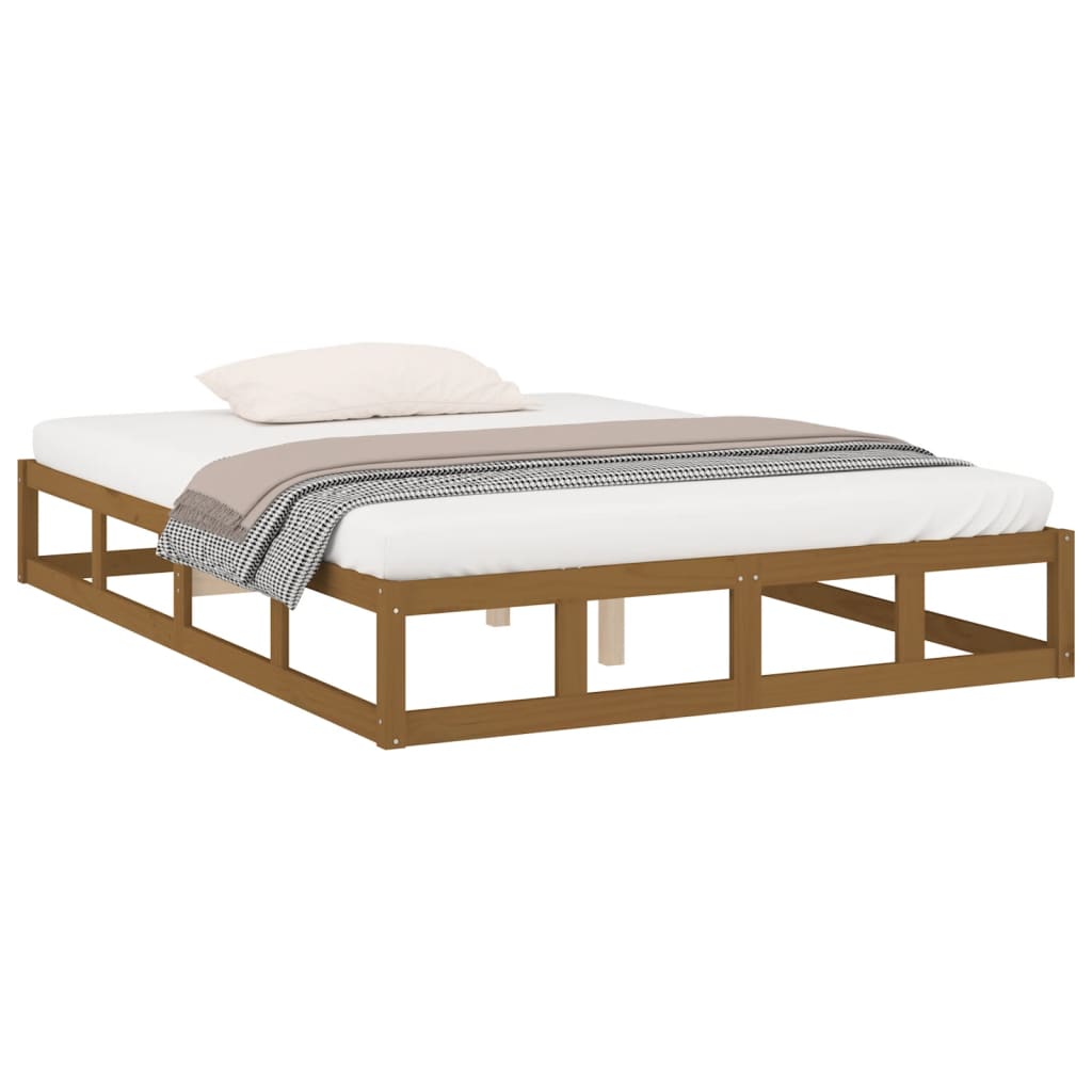 Bedframe massief hout honingbruin 120x190 cm is nu te koop bij PeponiXL, paradijselijk wonen!