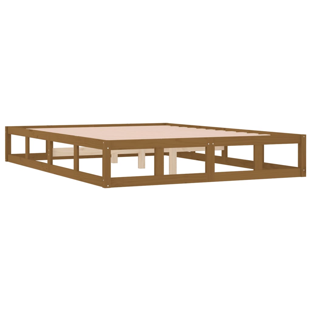 Bedframe massief hout honingbruin 120x190 cm is nu te koop bij PeponiXL, paradijselijk wonen!