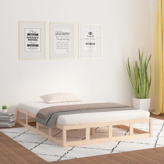 Bedframe massief hout 135x190 cm is nu te koop bij PeponiXL, paradijselijk wonen!