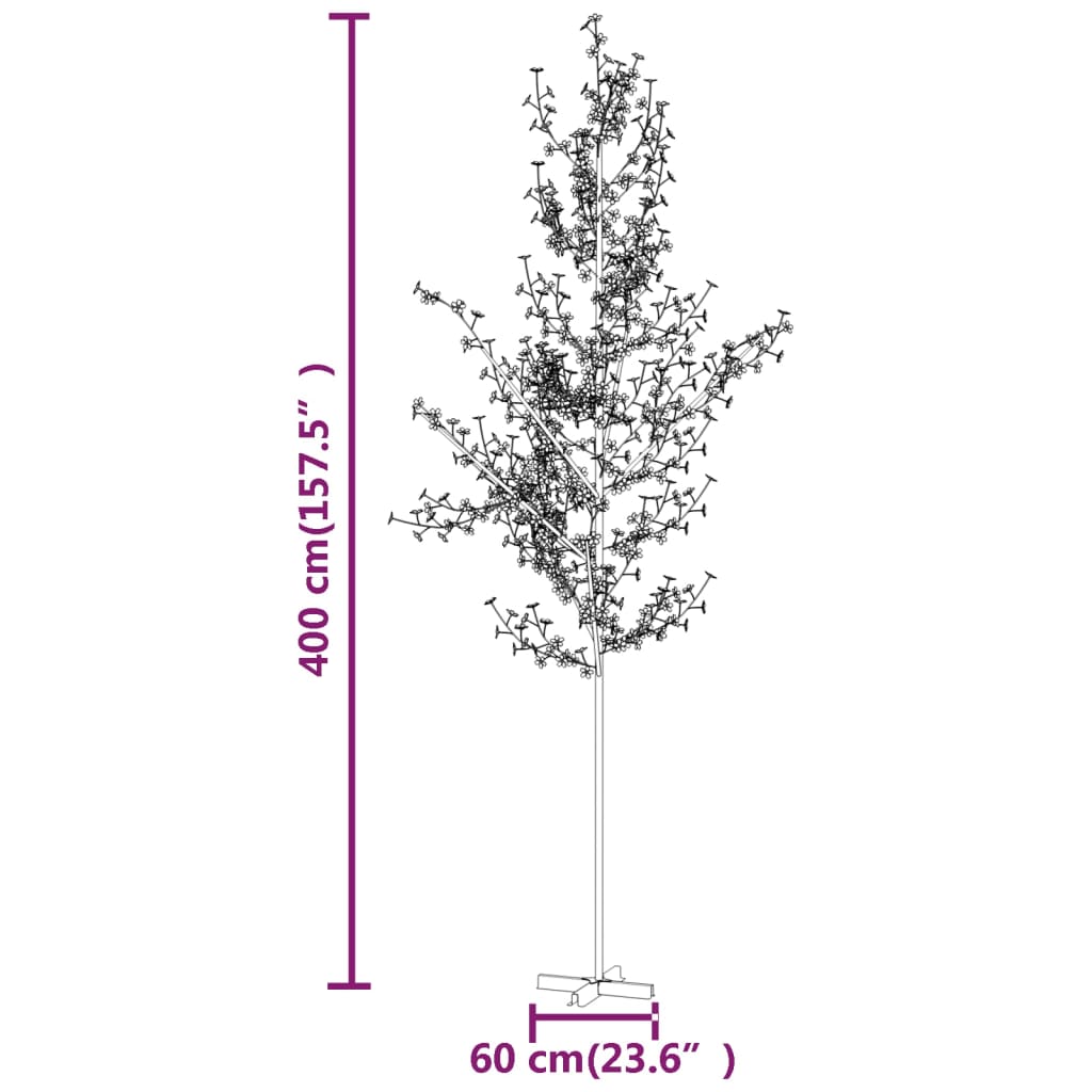 Boom kersenbloesem 672 LED's warmwit 400 cm is nu te koop bij PeponiXL, paradijselijk wonen!
