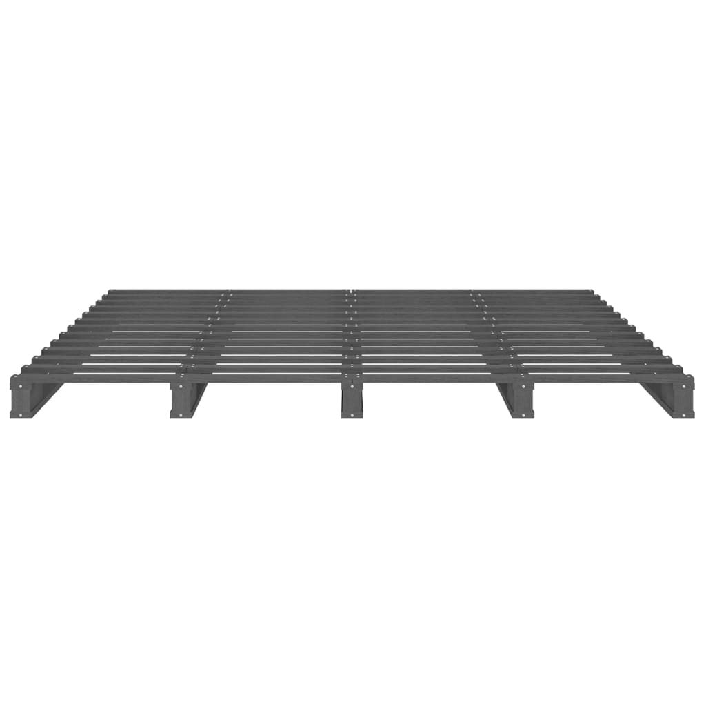 Palletbed massief hout grijs 150x200 cm is nu te koop bij PeponiXL, paradijselijk wonen!