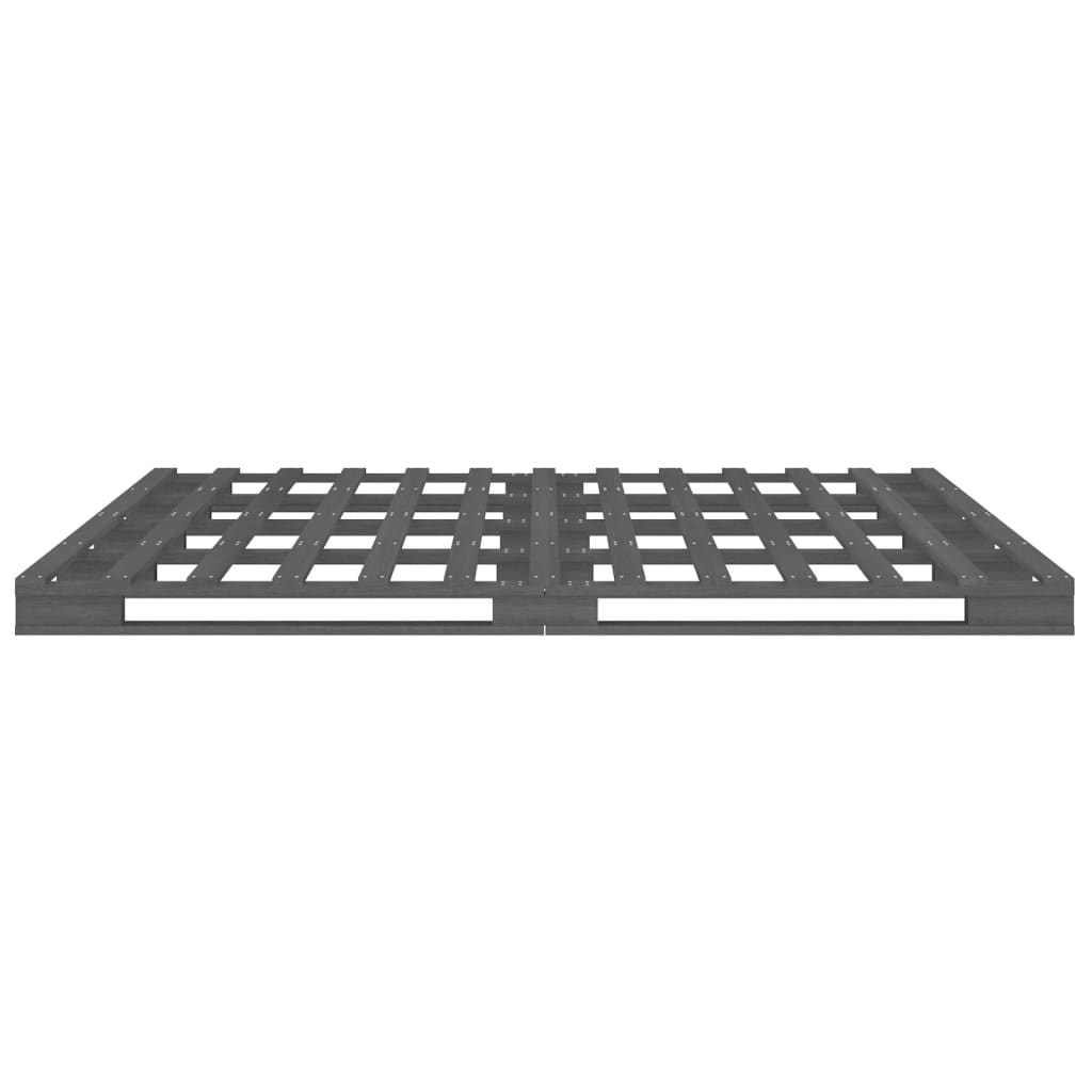 Palletbed massief hout grijs 150x200 cm is nu te koop bij PeponiXL, paradijselijk wonen!