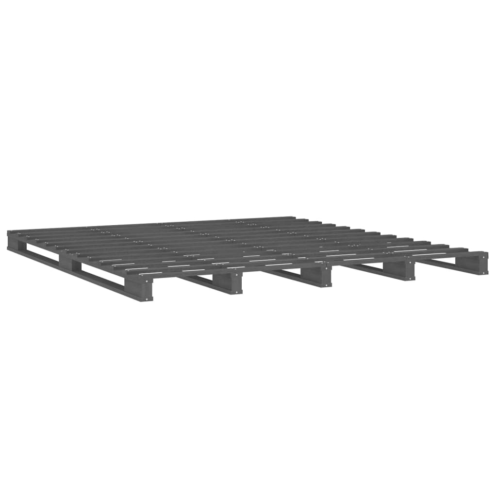 Palletbed massief grenenhout grijs 120x190 cm is nu te koop bij PeponiXL, paradijselijk wonen!
