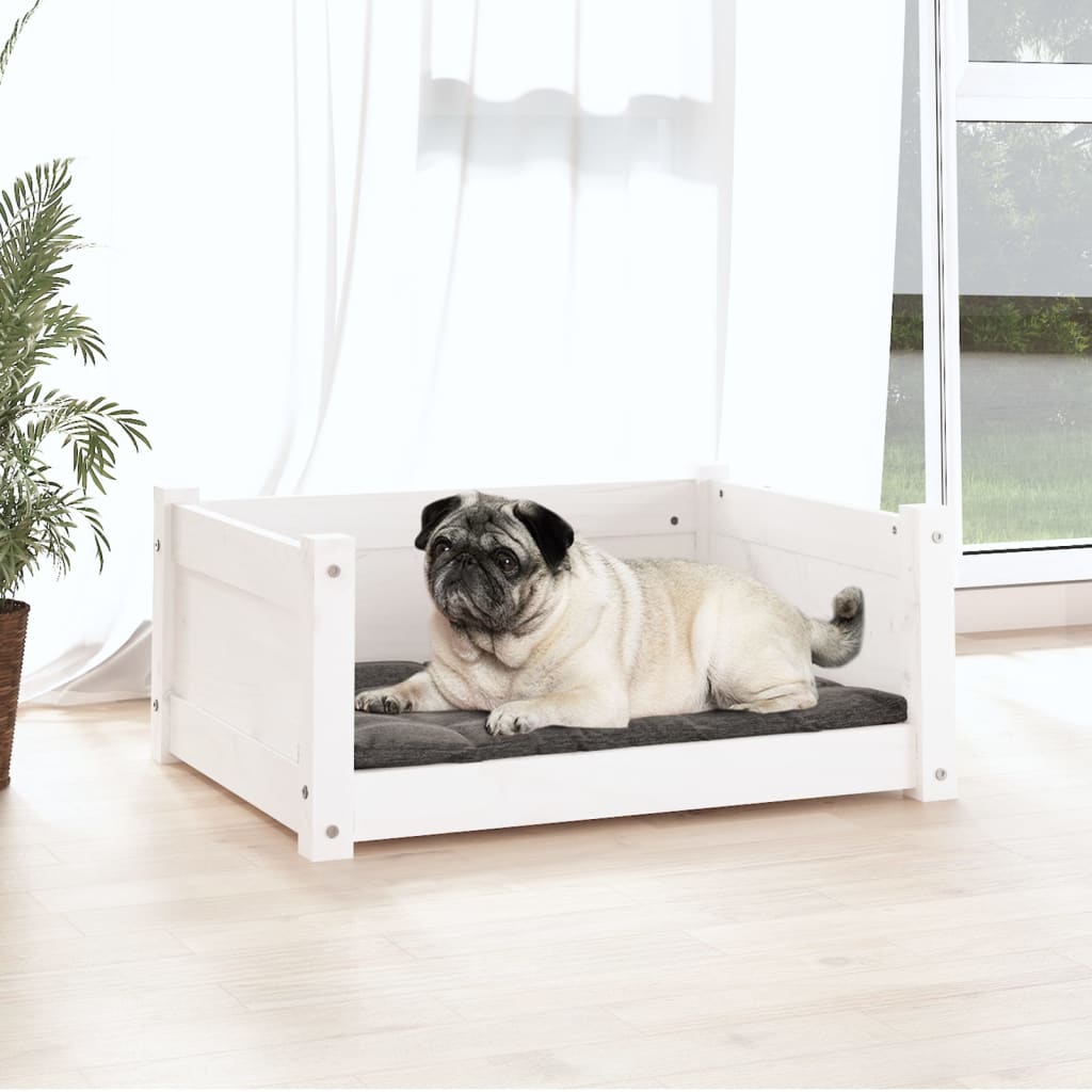 Hondenbed Wit 65,5x50,5x28 cm Massief grenenhout is nu te koop bij PeponiXL, paradijselijk wonen!