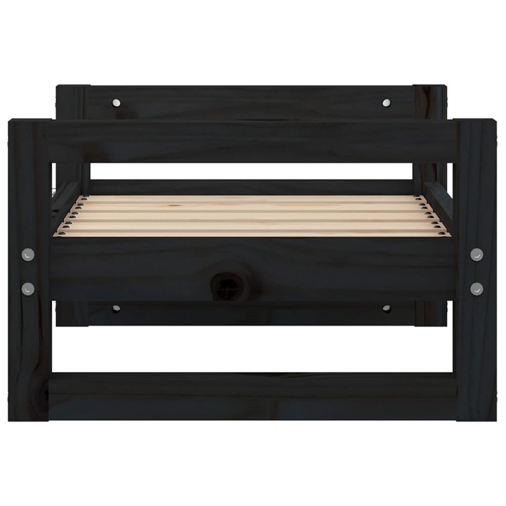Hondenmand 55,5x45,5x28 cm massief grenenhout zwart is nu te koop bij PeponiXL, paradijselijk wonen!
