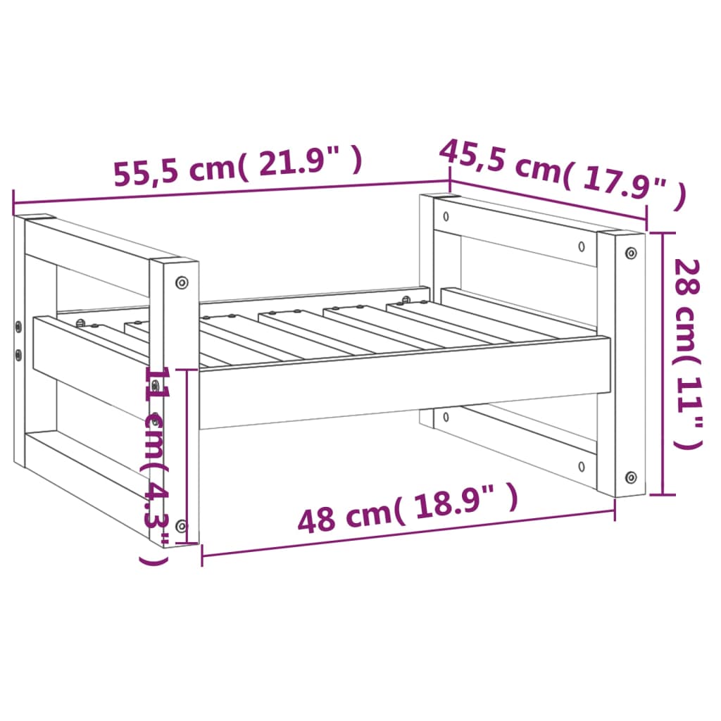 Hondenmand 55,5x45,5x28 cm massief grenenhout zwart is nu te koop bij PeponiXL, paradijselijk wonen!